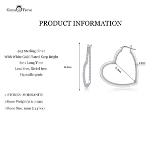 Heart Moissanite Huggie Hoops