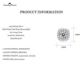 Moissanite Round Stud Earrings