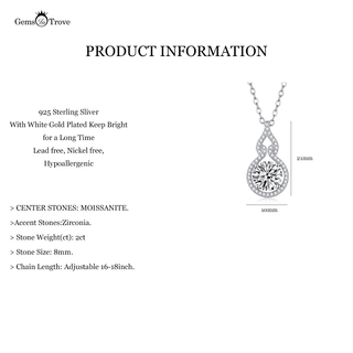 Luminous Moissanite Halo Pendant