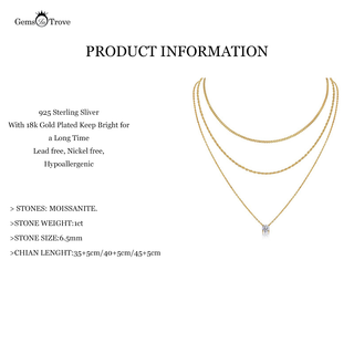 3-Level Moissanite Necklace Stacks