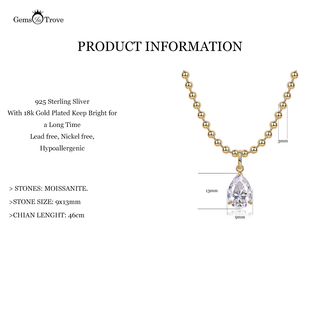Vintage Teardrop Moissanite Necklace