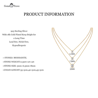 Bezel Moissanite Necklace Stacking Set