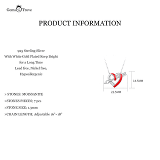 Moissanite Cupid's Arrow Heart Pendant