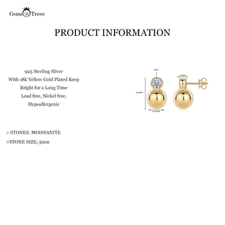 Moissanite Diamond Ball Earrings