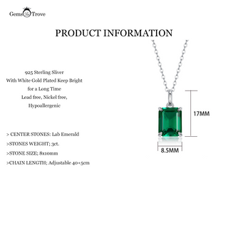 Emerald Cut Emerald Pendant Minimalist