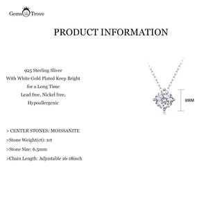 1ct Moissanite Pendant Necklace