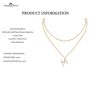 Letter M Moissanite Pendant stacking