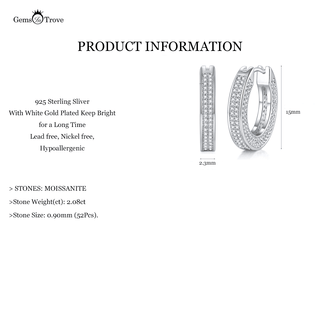 Gleaming Moissanite Huggie Hoops