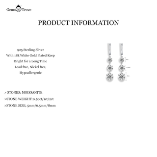 Triple Sparkling Dangle Earrings
