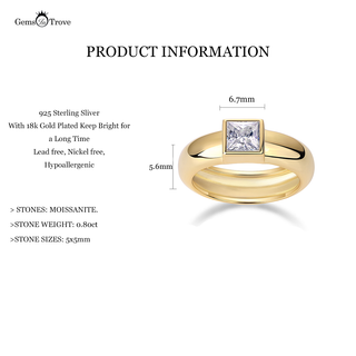 Cathedral Princess Cut Moissanite Band