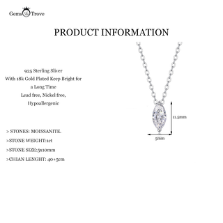 Classic Moissanite Marquise Necklace