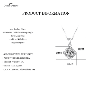 Moissanite diamond Solitaire Necklace