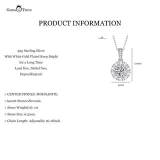 Elegant Moissanite Halo Pendant