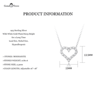 Moissanite Diamond Love Heart Pendant