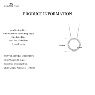 Radiant Moissanite Circle Pendant