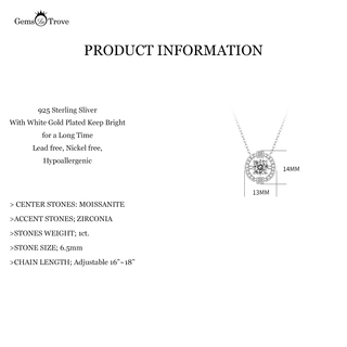 Ideal Cut Moissanite Diamond Pendant