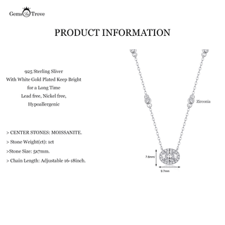 Oval Moissanite Pendant Necklace