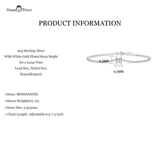 Gleaming Princess Moissanite Bracelet