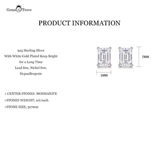 Emerald Moissanite Stud Earrings