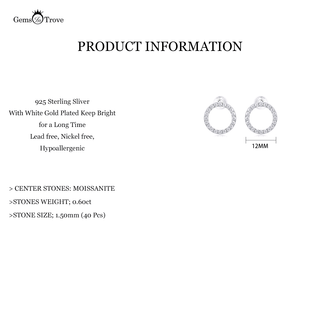 Elegant Moissanite Circle Earrings