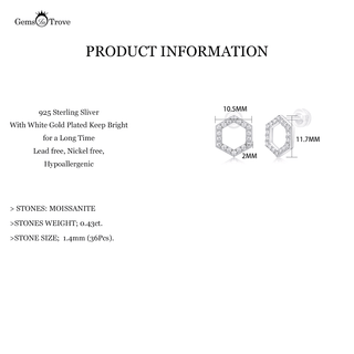 Radiant Hexagon Moissanite Studs