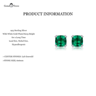 Cushion Cut Emerald Studs