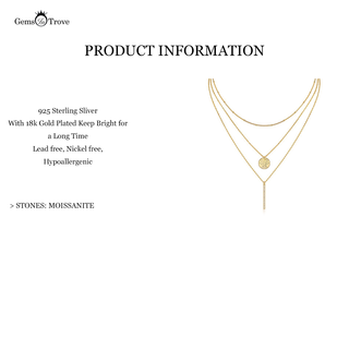 Charm Necklace Three Layer Moissanite