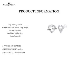 Radiant Moissanite Heart Earrings