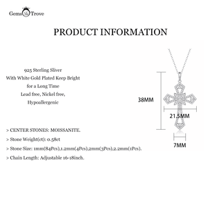 Modern Moissanite Cross Pendant