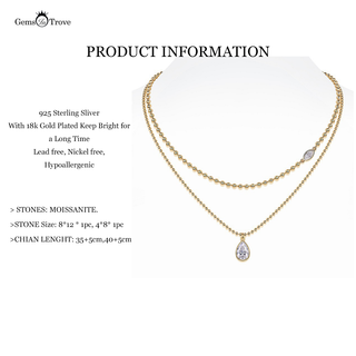 Pear-Marquise Moissanite Necklace Stacks