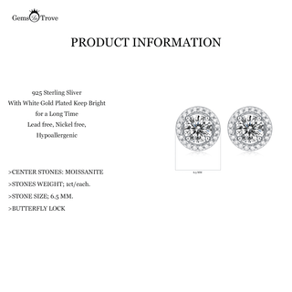 Moissanite Halo Earrings