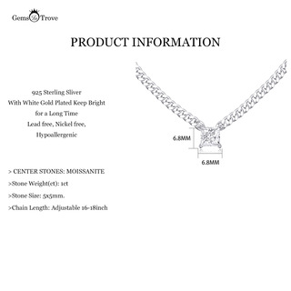 Princess Moissanite Elegance pendant