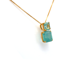 14K Yellow Gold Pendant with 2.38 ct Natural Emeralds – IGI Certified