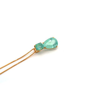 14K Yellow Gold Pendant with 2.95 ct Natural Emeralds – IGI Certified