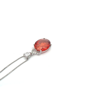 14K White Gold Pendant with 2.80 ct Natural Feldspar & Diamonds – IGI Certified