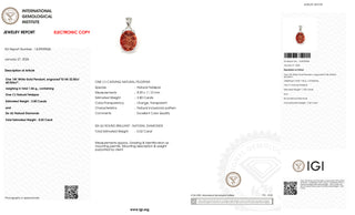 14K White Gold Pendant with 2.80 ct Natural Feldspar & Diamonds – IGI Certified