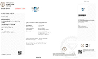 14K White Gold Ring with 2.58 ct Natural Blue Topaz & Diamonds – IGI Certified