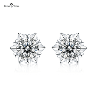 Moissanite Snowflake 925 Sterling Silver Stud Earrings