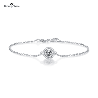 Simple Round Moissanite 925 Sterling Silver Bracelet