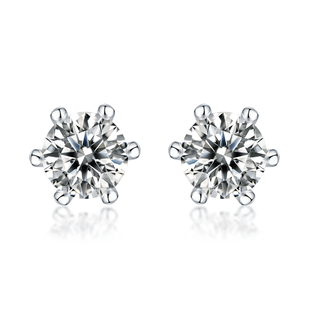 Minimalism Six Claw Moissanite Stud Earrings