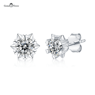 Moissanite Snowflake 925 Sterling Silver Stud Earrings