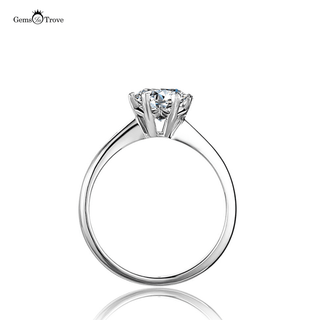 Heart claws Solitaire Moissanite Ring in Sterling Silver