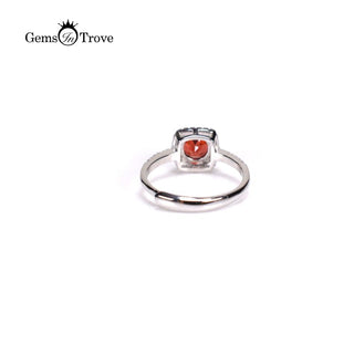 Red Garnet Silver Ring