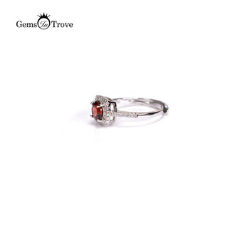 Red Garnet Silver Ring