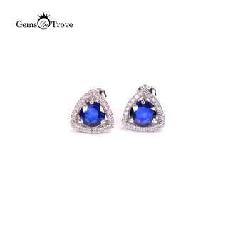 Sapphire Silver Earrings