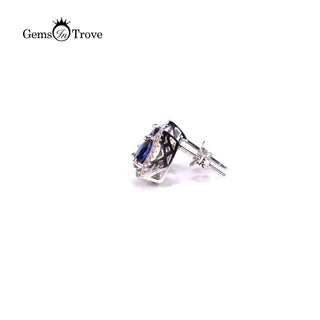 Sapphire Silver Earrings