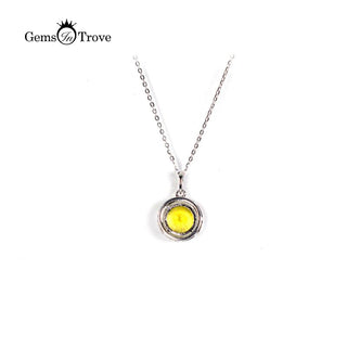 Lemon Quartz Silver Pendant