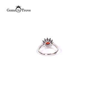 Red Garnet Silver Ring